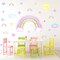 Colorful Rainbow Wall Decals – Watercolor Sun, Clouds, Stars & Butterflies for Girls’ Bedroom & Nursery, 12"x10"